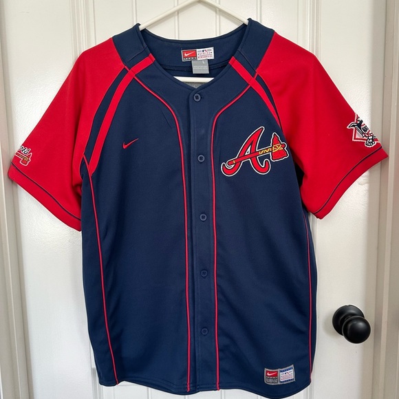 Nike MLB Blue Braves Jersey Athletic Mesh - Picture 1 of 11